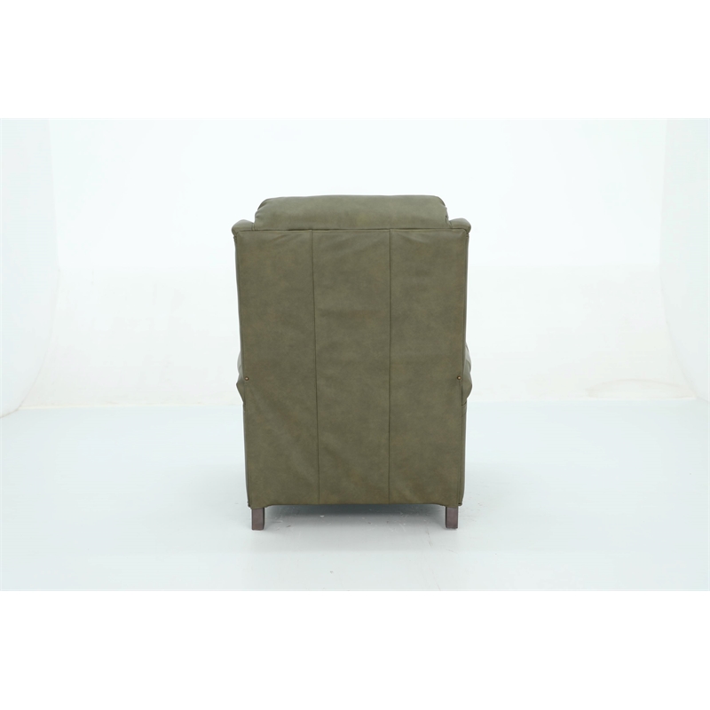 Pemberly Row Premium Push Thru The Arms Recliner in Oasis Olive