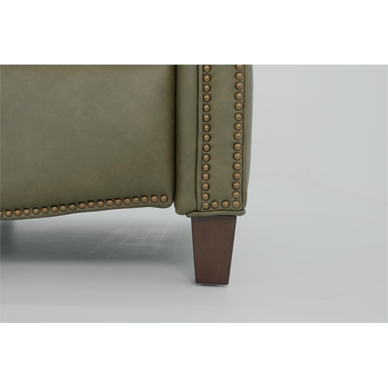 Pemberly Row Premium Push Thru The Arms Recliner in Oasis Olive