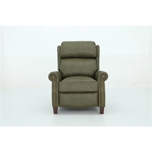 Pemberly Row Premium Push Thru The Arms Recliner in Oasis Olive