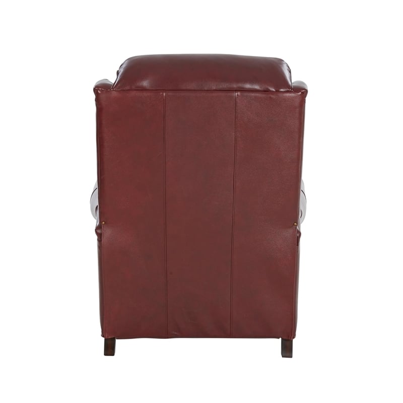 Pemberly Row Push Thru The Arms Recliner in Marisol Cabernet