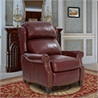 Pemberly Row Push Thru The Arms Recliner in Marisol Cabernet