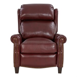 Pemberly Row Push Thru The Arms Recliner in Marisol Cabernet