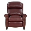 Pemberly Row Push Thru The Arms Recliner in Marisol Cabernet