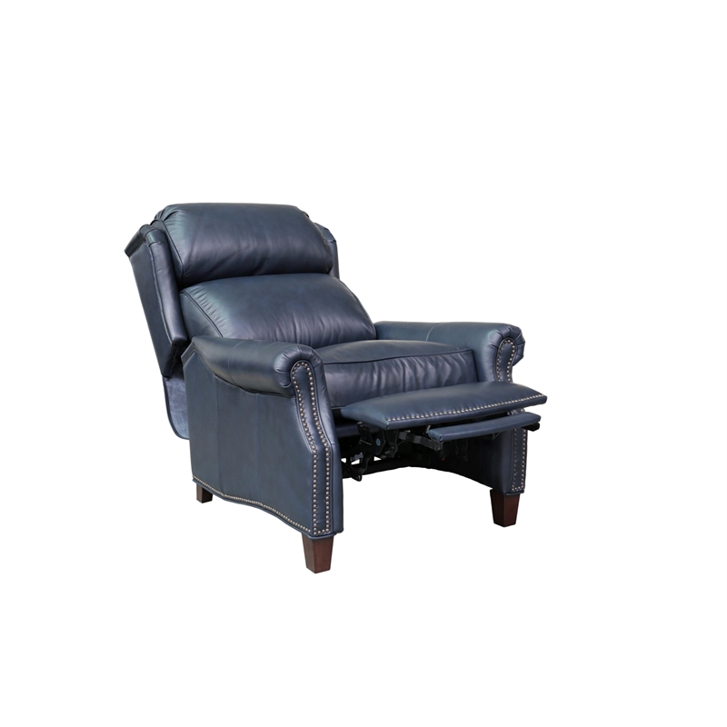 Pemberly Row Premium Push Thru The Arms Recliner in Shoreham Blue