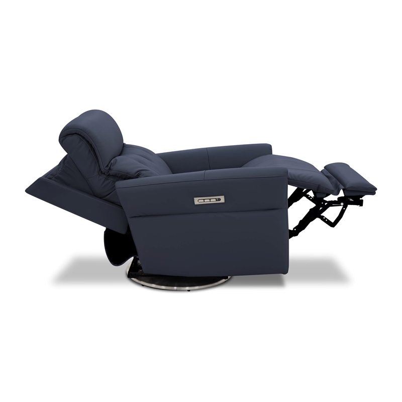 Pemberly Row Premium Power Swivel Recliner in Sorrento Ocean
