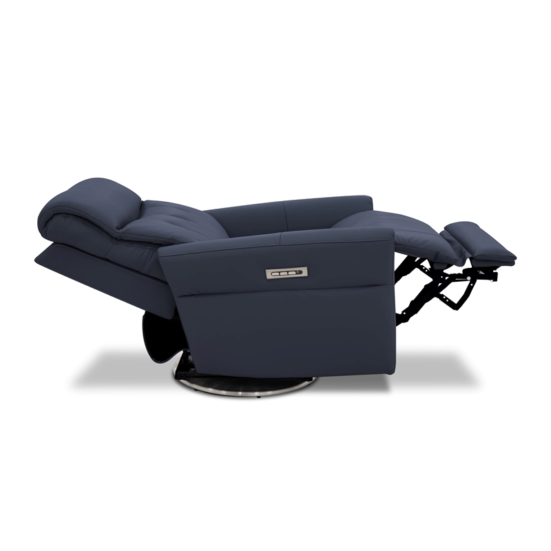 Pemberly Row Premium Power Swivel Recliner in Sorrento Ocean
