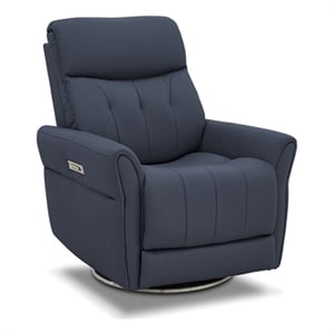 Pemberly Row Premium Power Swivel Recliner in Sorrento Ocean