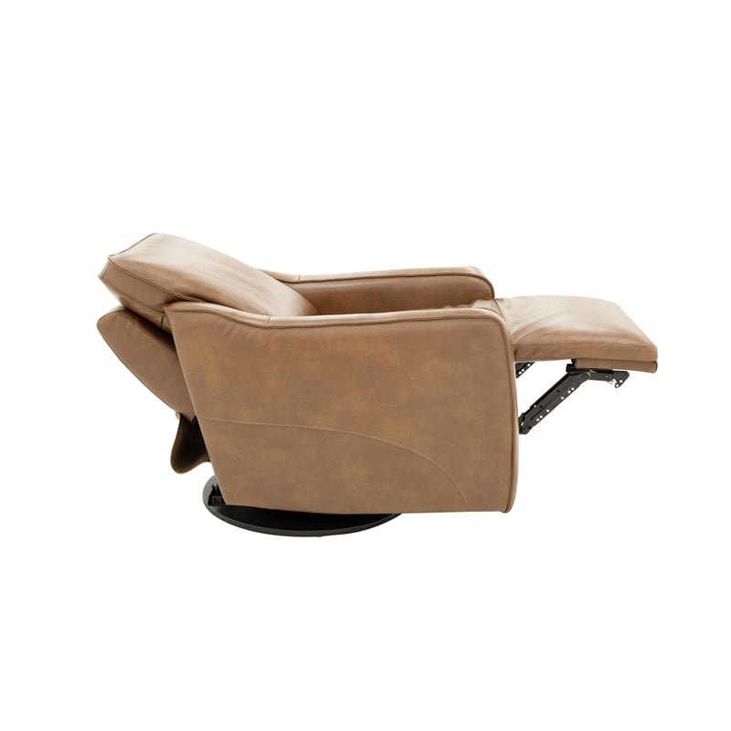 Pemberly Row Premium Power Swivel Glider Recliner in Fresco Honey