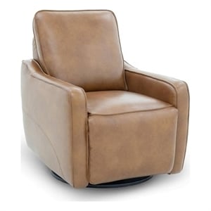 Pemberly Row Premium Power Swivel Glider Recliner in Fresco Honey