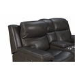 Pemberly Row Power Reclining Loveseat with Heat & Massage in Matteo Smokey Gray
