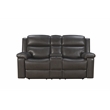 Pemberly Row Power Reclining Loveseat with Heat & Massage in Matteo Smokey Gray