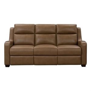 Pemberly Row Power Reclining Sofa with Head Rests and Lumbar in Hillwood Toffee