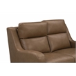Pemberly Row Power Reclining Upholstered Loveseat in Hillwood Toffee