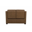 Pemberly Row Power Reclining Upholstered Loveseat in Hillwood Toffee