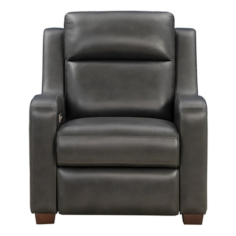 Pemberly Row Power Recliner with Storage in Elway Dark Gray with Solid Frame