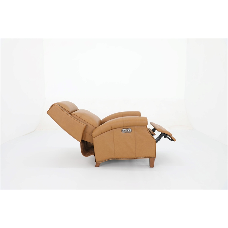 Pemberly Row Power Recliner with Power Head Rest in Santa Fe Brandy