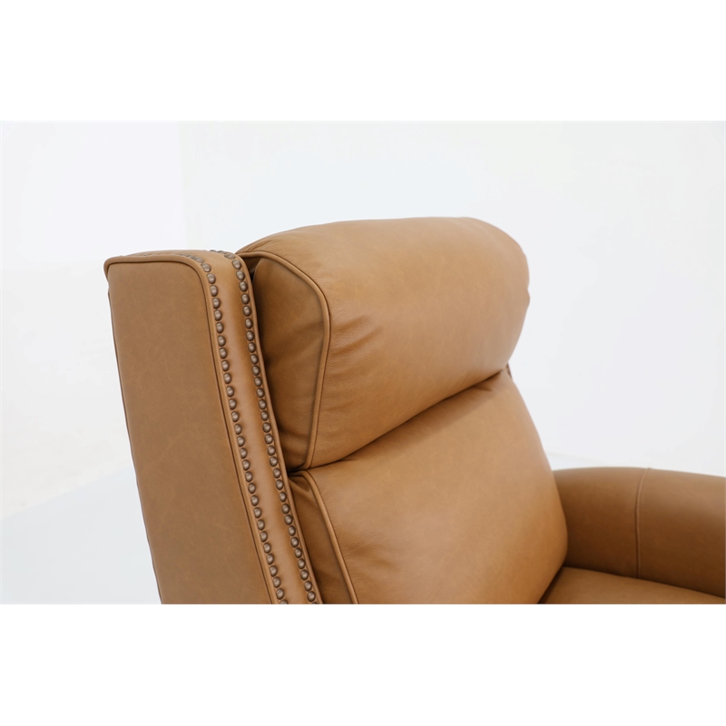 Pemberly Row Power Recliner with Power Head Rest in Santa Fe Brandy