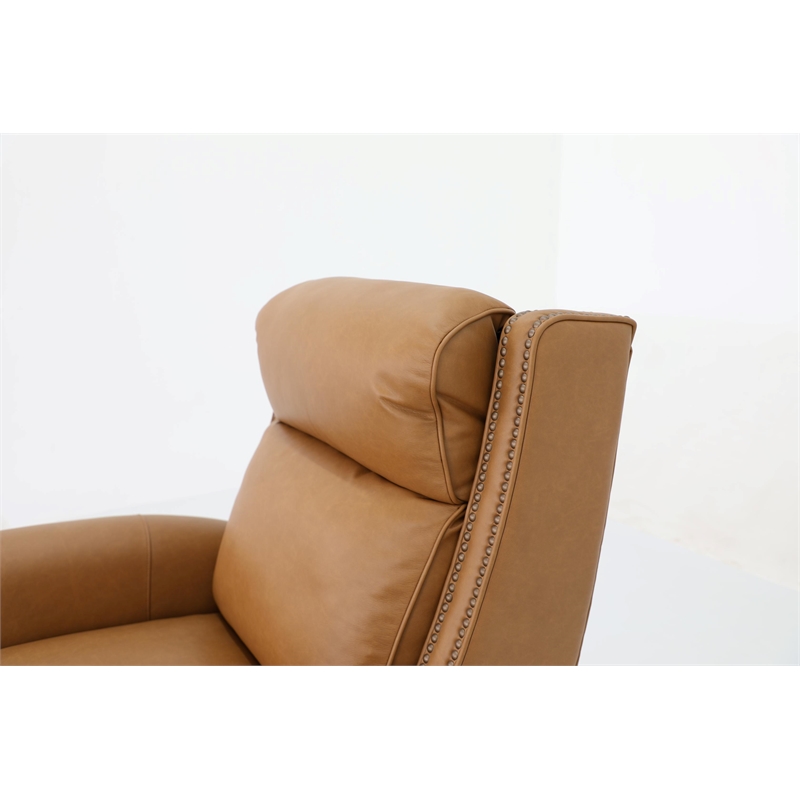 Pemberly Row Power Recliner with Power Head Rest in Santa Fe Brandy