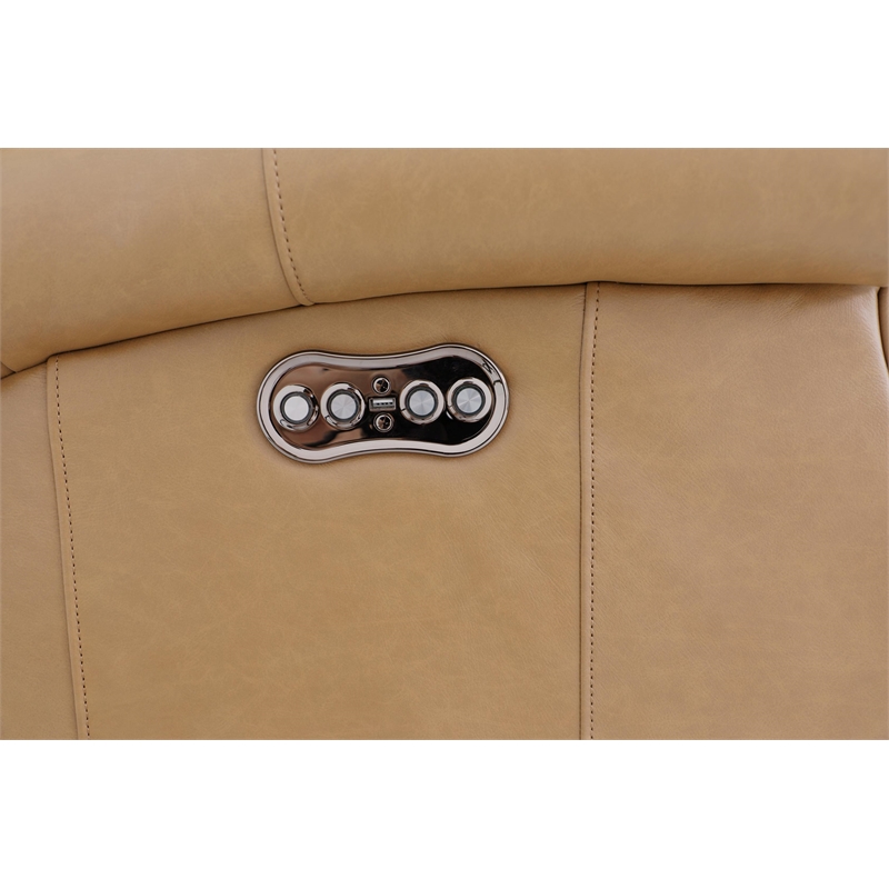 Pemberly Row Power Recliner with Power Head Rest in Santa Fe Brandy