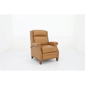 Pemberly Row Power Recliner with Power Head Rest in Santa Fe Brandy