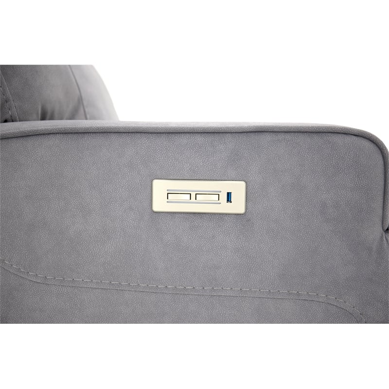 Pemberly Row Premium Zero Gravity Power Recliner in Arula Dolphin