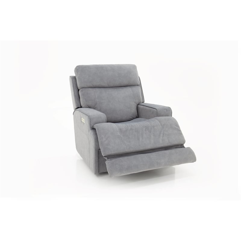 Pemberly Row Premium Zero Gravity Power Recliner in Arula Dolphin