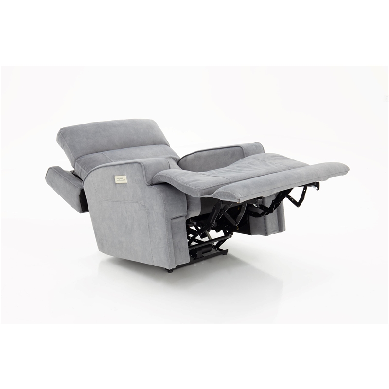 Pemberly Row Premium Zero Gravity Power Recliner in Arula Dolphin