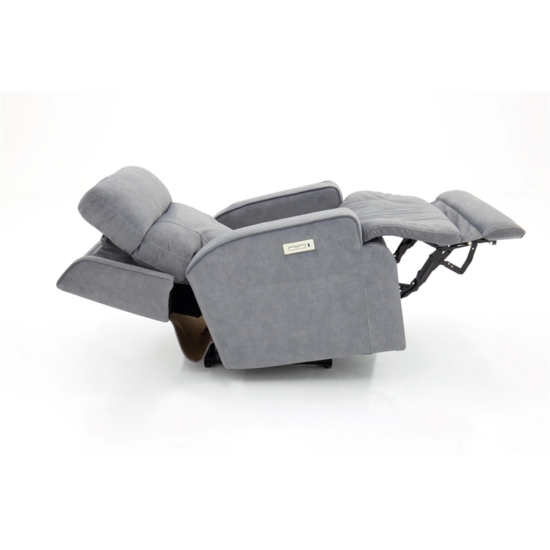 Pemberly Row Premium Zero Gravity Power Recliner in Arula Dolphin