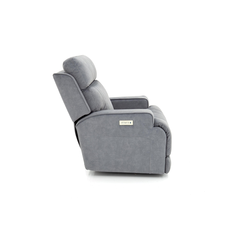 Pemberly Row Premium Zero Gravity Power Recliner in Arula Dolphin