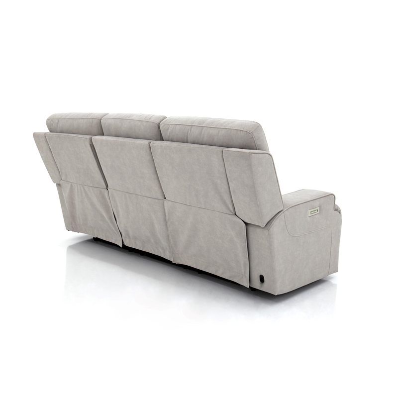 Pemberly Row Zero Gravity Sofa with Power Recline in Arula Dove