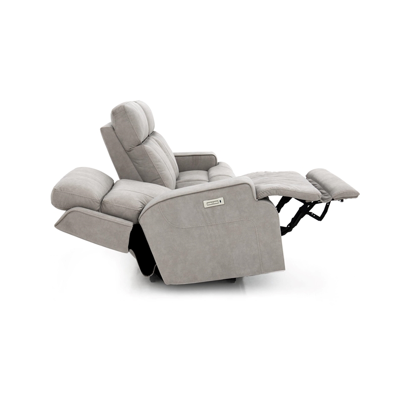 Pemberly Row Zero Gravity Sofa with Power Recline in Arula Dove