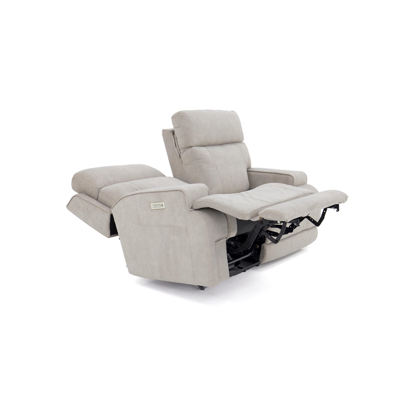 Pemberly Row Zero Gravity Loveseat with Power Recline in Arula Dove