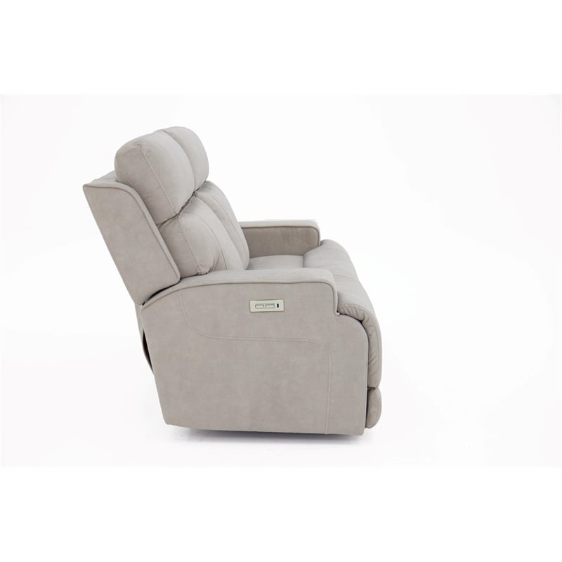 Pemberly Row Zero Gravity Loveseat with Power Recline in Arula Dove