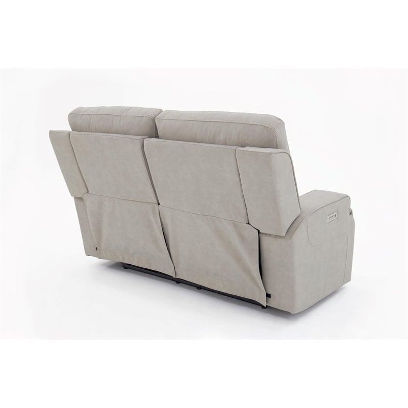 Pemberly Row Zero Gravity Loveseat with Power Recline in Arula Dove