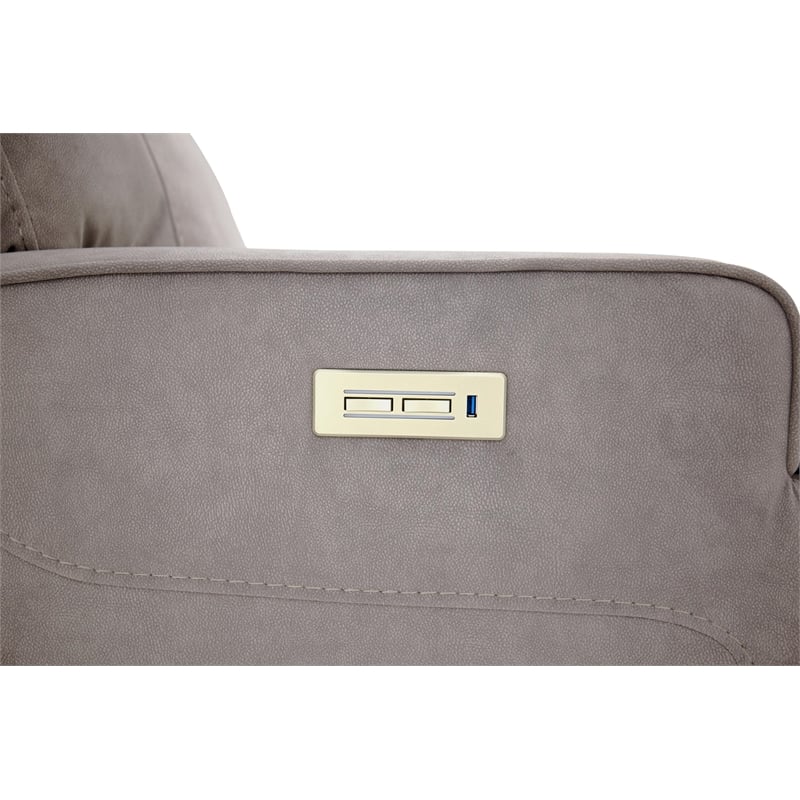 Pemberly Row Premium Zero Gravity Power Recliner in Arula Dove