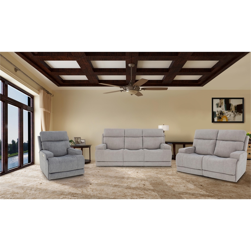Pemberly Row Premium Zero Gravity Power Recliner in Arula Dove