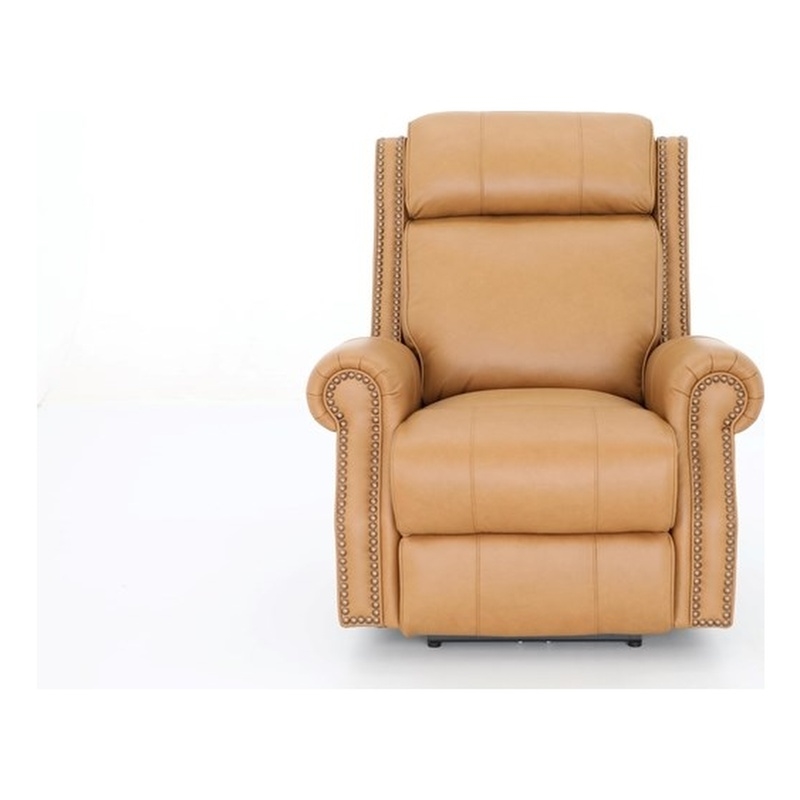 Pemberly Row Big and Tall Power Recliner with Head Rest in Santa Fe Brandy