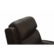 Pemberly Row Big and Tall Power Recliner with Power Head Rest in Ashford Walnut