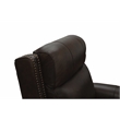 Pemberly Row Big and Tall Power Recliner with Power Head Rest in Ashford Walnut