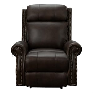 Pemberly Row Big and Tall Power Recliner with Power Head Rest in Ashford Walnut