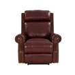 Pemberly Row Big & Tall Power Recliner with Power Head Rest in Marisol Cabernet