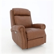 Pemberly Row Big and Tall Power Recliner with Power Head Rest in Dobbs Saddle