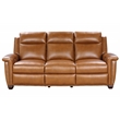 Pemberly Row Power Reclining Sofa with Power Head Rests in Elwood Saddle
