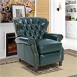 Pemberly Row Push Thru The Arms Recliner in Highland Emerald
