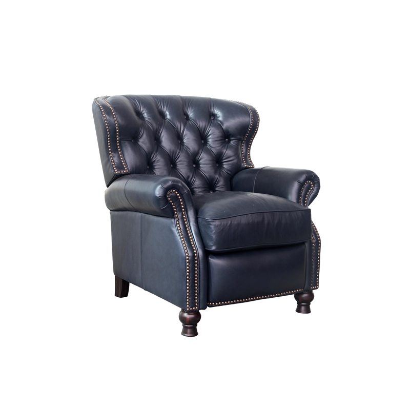Pemberly Row Premium Push Thru The Arms Recliner in Shoreham Blue