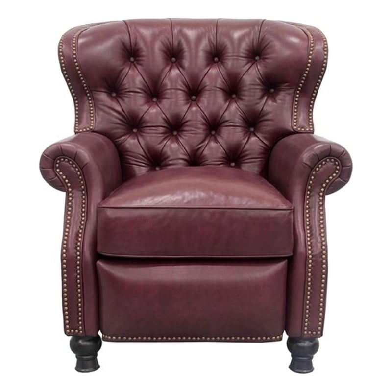 Pemberly Row Premium Push Thru The Arms Recliner in Shoreham Wine