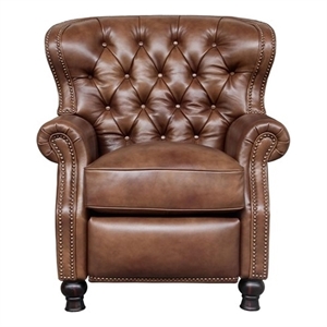 Pemberly Row Premium Push Thru The Arms Recliner in Wenlock Tawny
