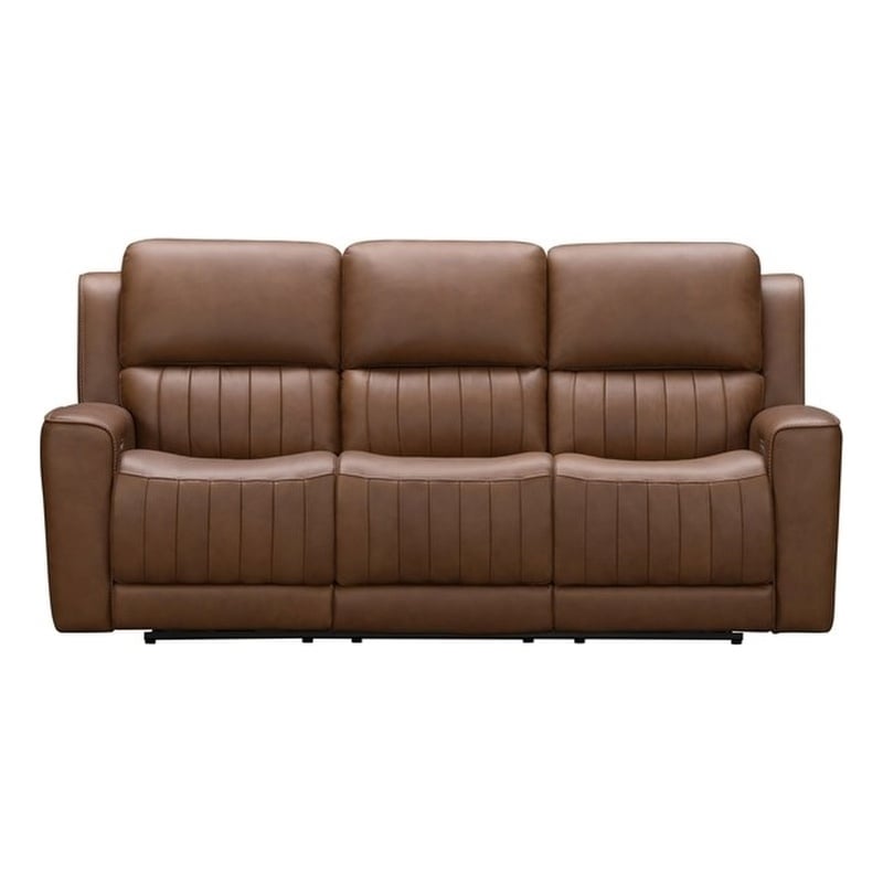 Pemberly Row Zero Gravity Power Reclining Sofa in Homerun Cinnamon