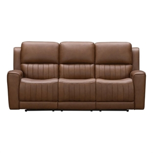 Pemberly Row Zero Gravity Power Reclining Sofa in Homerun Cinnamon