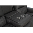 Pemberly Row Zero Gravity Power Reclining Upholstered Sofa in Dark Gray